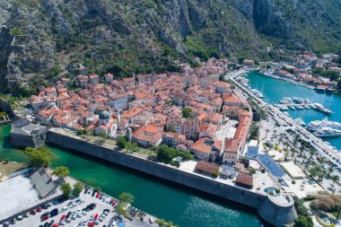 Kotor, Karadağ eski şehrin havadan görünümü