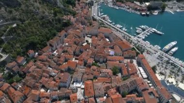 Kotor, Karadağ eski şehrin havadan görünümü