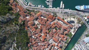 Kotor, Karadağ eski şehrin havadan görünümü