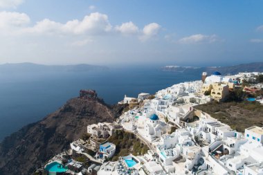 Santorini Adası üzerinde Imerovigli Köyü