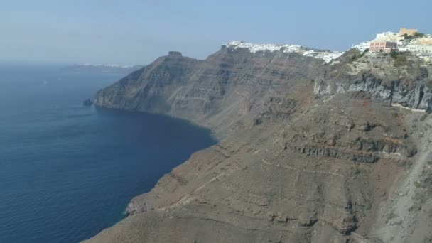 Vista Aérea Famoso Resort Grego Thira Santorini — Vídeo de Stock