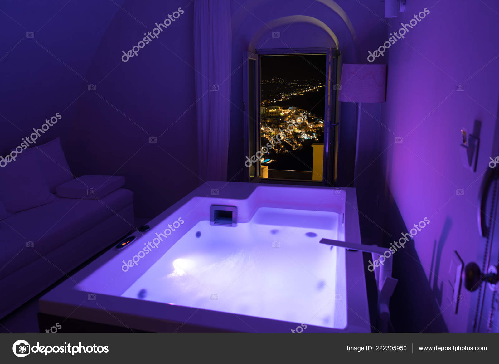 Luxury Travel Santorini Vacation Hotel Jacuzzi In Colored