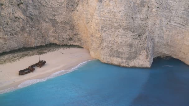 Naufragio Bay Navagio Beach, Zakynthos, Grecia — Vídeo de stock