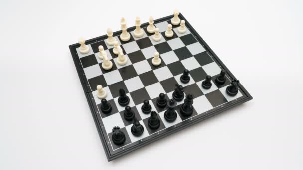 Juego de ajedrez vista superior — Vídeo de stock