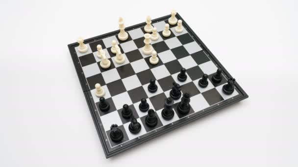 Juego de ajedrez vista superior — Vídeo de stock
