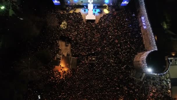 ブドヴァ旧市街での新年の祝賀 — ストック動画
