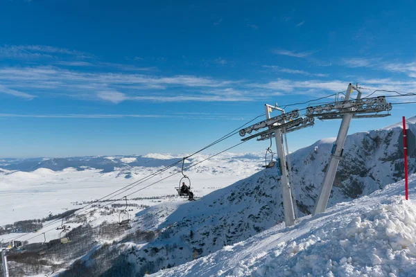 Impianti di risalita a Zabljak Ski Resort Immagini Stock Royalty Free