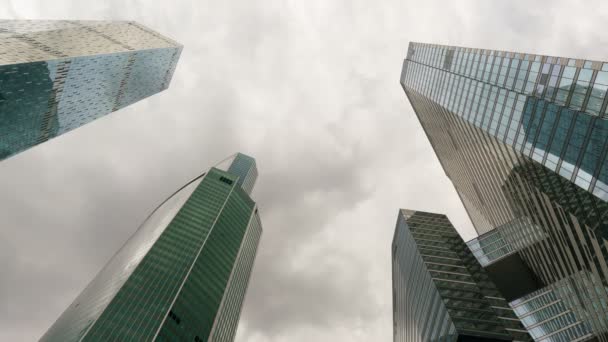 Wolkenkrabbers van Moscow International Business Centre — Stockvideo