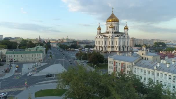 Vista aérea da Catedral de Cristo Salvador em Moscou — Vídeo de Stock