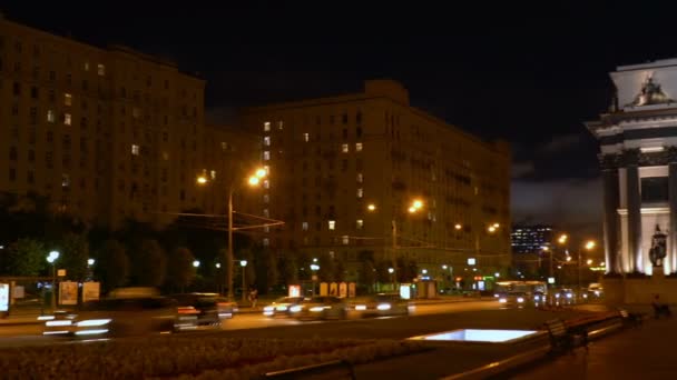 俄罗斯莫斯科 - 2019年7月20日：莫斯科夜景拱门 — 图库视频影像