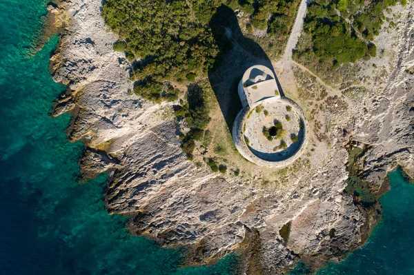 Vista aérea de la fortaleza Arza Lustica península . — Foto de Stock