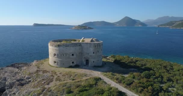 Vue aérienne de la forteresse péninsule d'Arza Lustica . — Video