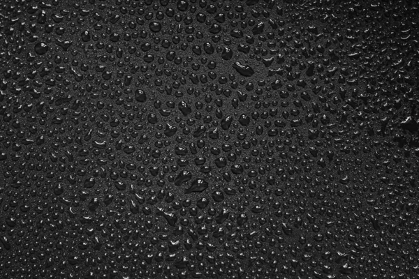 Gotas Agua Sobre Fondo Negro Foto Cerca Pequeñas Gotas Agua —  Fotos de Stock