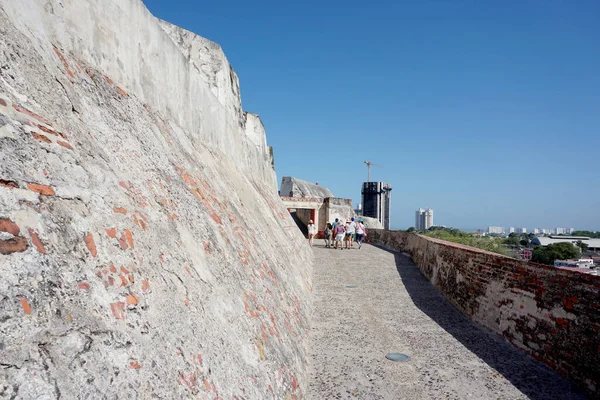 Cartagena Kolumbia 2018 Csodálatos Kilátás Nyílik Vár San Felipe Régi — Stock Fotó