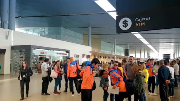 Bogota Kolumbia Stycznia 2020 Wnętrze Lub Wewnątrz Lotniska Dorado Bogocie — Wideo stockowe