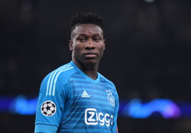 LONDON, ENGLAND - 30 Nisan 2019: Ajax 'lı Andre Onana, Tottenham Hotspur (İngiltere) ile AFC Ajax (Hollanda) arasında oynanan 2018 / 19 UEFA Şampiyonlar Ligi yarı final maçının ilk ayağında çekildi..