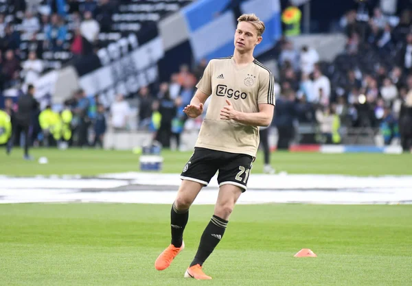 London England April 2019 Frenkie Jong Ajax Pictured Prior First — Stock Photo, Image