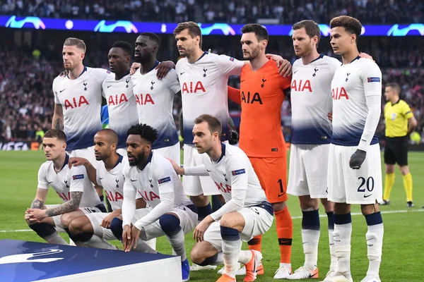 London England April 2019 Tottenham Startande Spelare Poserar För Det — Stockfoto