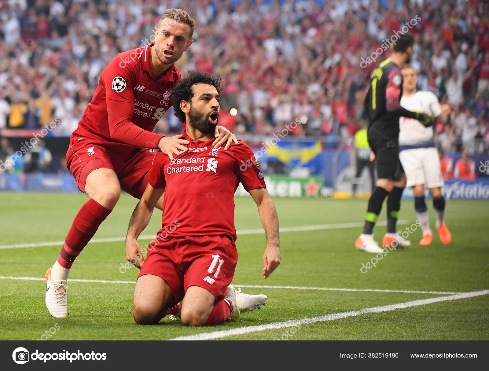 Madrid Spain June 2019 Mohamed Salah Liverpool Celebrates Jordan