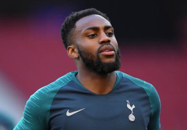 MADRID, SPAIN - 31 Mayıs 2019: Tottenham 'dan Danny Rose, Wanda Metropolitano' daki Tottenham Hotspur (İngiltere) ile Liverpool FC (İngiltere) arasındaki 2018 / 19 UEFA Şampiyonlar Ligi Finali 'nden bir gün önce yapılan bir eğitim oturumunda resmedildi..