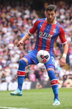LONDON, ENGLAND - 31 AĞUSTOS 2019: Joel Ward of Palace 2019 / 20 Premier League maçı sırasında Selhurst Park 'taki Crystal Palace FC ve Aston Villa FC arasında çekilmiştir..