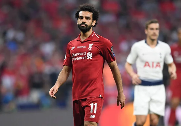 Madrid Spanien Juni 2019 Mohamed Salah Från Liverpool Avbildad Uefa — Stockfoto