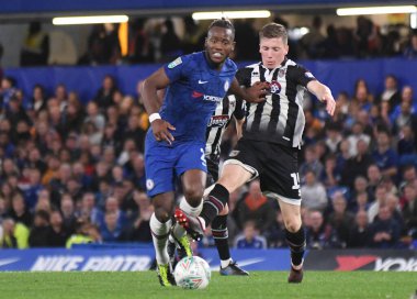 LONDON, ENGLAND - SEPTEMBER 25, 2019: Michy Batshuayi-Atunga of Chelsea pictured during the 2019/20 EFL Cup Round 3 game between Chelsea FC and Grimsby Town FC at Stamford Bridge. clipart