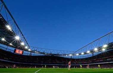 LONDON, ENGLAND - 18 Ocak 2020: Emirates Stadyumu 'nda Arsenal FC ile Sheffield United FC arasında oynanan 2019 / 20 Premier Lig maçı sırasında çekilmiştir..