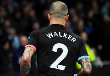 LONDON, ENGLAND - 2 Şubat 2020: Kyle Walker of City Tottenham Hotspur ile Manchester City arasında oynanan 2019 / 20 Premier League maçı sırasında çekilmiştir..