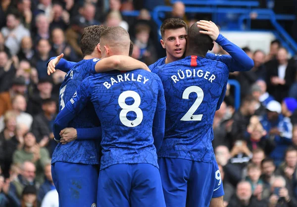 Londres Inglês Fevereiro 2020 Mason Tony Mount Chelsea Comemora Após — Fotografia de Stock