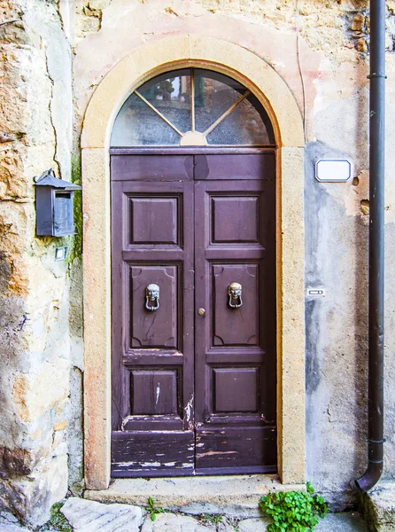 Ancient Door Arch Wood Consumed Use Historical Building — Stock Photo, Image