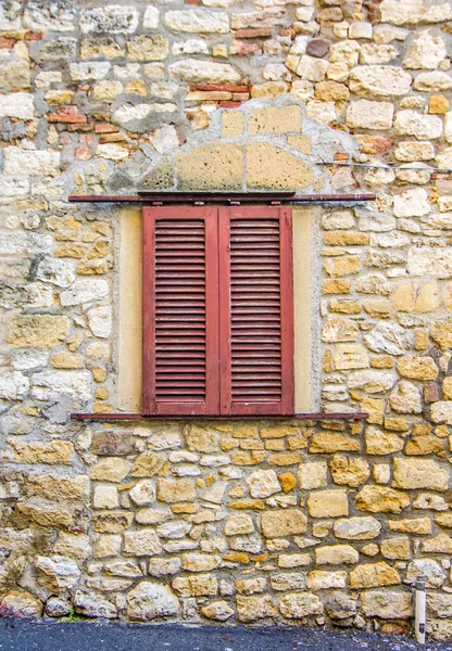 Stará Okna Staré Historické Budovy Cihel Kamene Zdiva — Stock fotografie