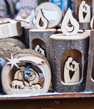 mumluk Noel nativity vasıflı usta tarafından el-ahşap işlemeli ayarla ile