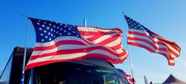 Erntedankfest Weht Die Flagge Der Vereinigten Staaten Von Amerika Mit — Stockfoto