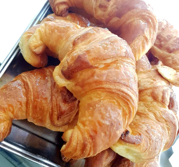 Pastry Croissants Puff Pastry Chocolate Freshly Baked Cream Ready Your — Stock Photo, Image