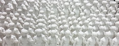 asker bir Heykel Michelangelo'nun David, heykeller mermer veya sıva turistler tarafından satın alınmak hazır