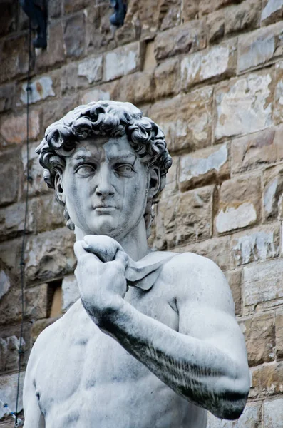 David Michelangelo Firenzei Jeleit Időjárás Pusztulás Előtt Palazzo Vecchio Szobor — Stock Fotó