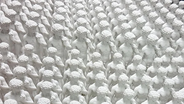 Soldaten Statyer Michelangelos David Skulpturer Marmor Eller Gips Redo Att — Stockfoto