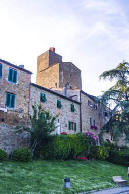 Antik taş Leona Vinci tarihi kasaba tipik kule