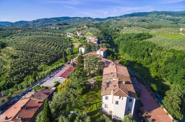 Pays historique vu d'en haut et paysage cultivé dans le — Photo