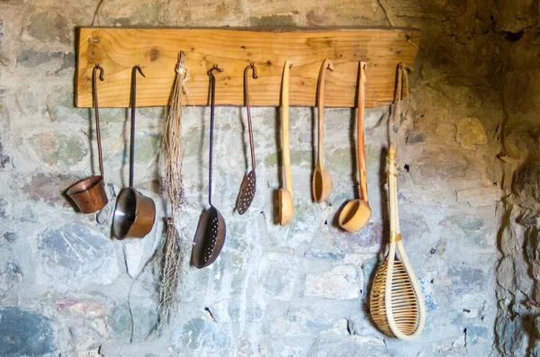 Αρχαία Κουζίνα Μαγειρικά Εργαλεία Και Μεσαιωνική Ιατρική — Φωτογραφία Αρχείου