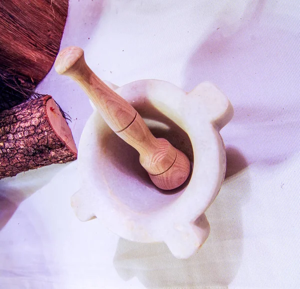 Antik Ülke Eczanesinde Havan Topu Geleneksel Ilaç Şifacı Sertifikalı Druid — Stok fotoğraf