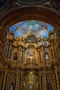 Ekvador 'un eski Quito kasabasındaki La Compania kilisesi.