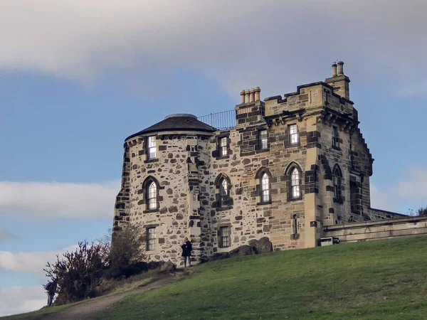 Gotischer Turm Des City Observatory Astronomisches Observatorium Auf Dem Calton — Stockfoto