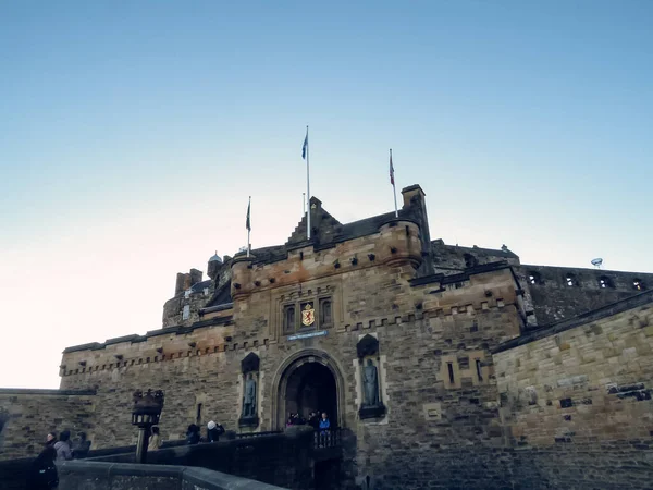 Эдинбургский Замок Сумерках Эдинбурге Столице Шотландии — стоковое фото