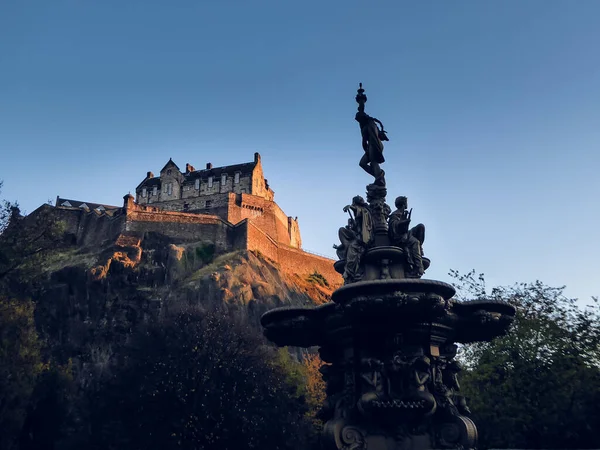 Ross Brunnen Vor Dem Edinburgh Castle Schottland — Stockfoto