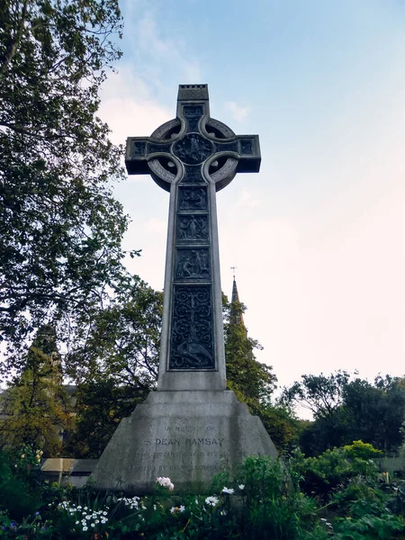 Kelta Iona Cross Ramsay Dékán Emlékműve Edinburgh Princes Streeten Skócia — Stock Fotó