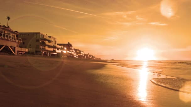 Golden Sunset Malibu Beach California — стокове відео