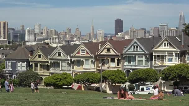 San Francisco Geschilderde Dames Victoriaanse Architectuur — Stockvideo