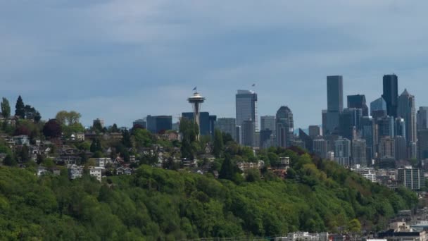 Panoramiczne Panoramy Seattle Domy Miejskie — Wideo stockowe